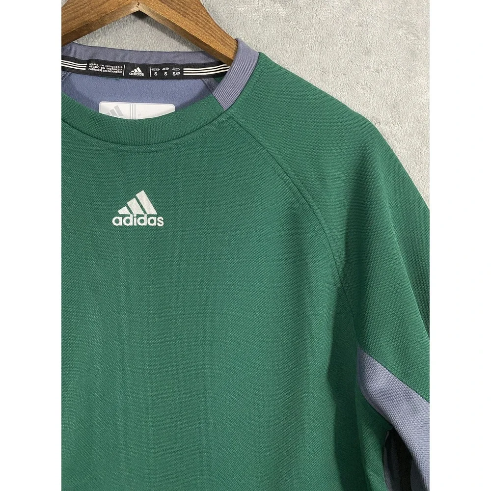 NWT Adidas Dugout Fleece Top Sweatshirt Mens Small Green‎ Gray Pullover Pocket